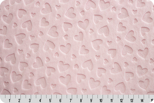 Minky - Blush Embossed Hearts Cuddle from Shannon Fabrics