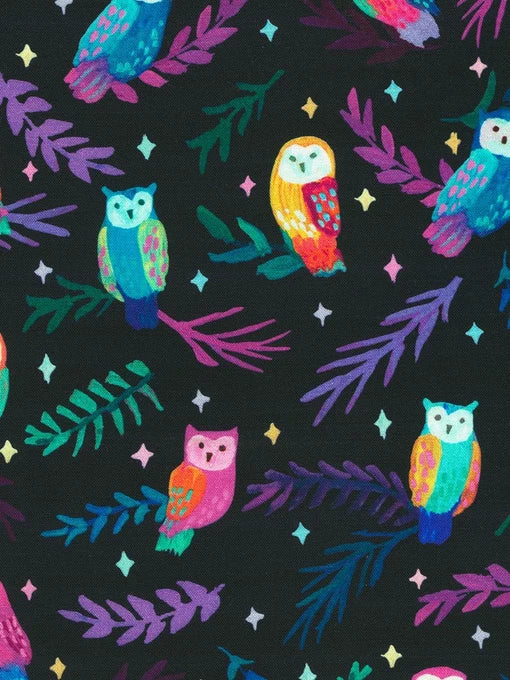 Cloud Cuddle Minky OWLS ON STARRY NIGHT by Robert Kaufmann