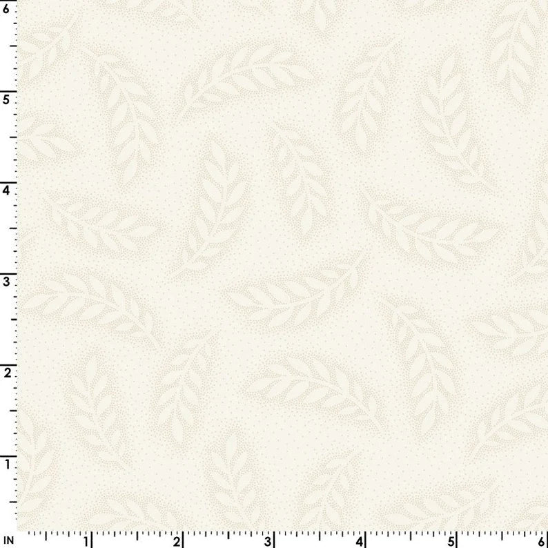 French Quarter - Dot Leaves on Cream from Maywood Studio