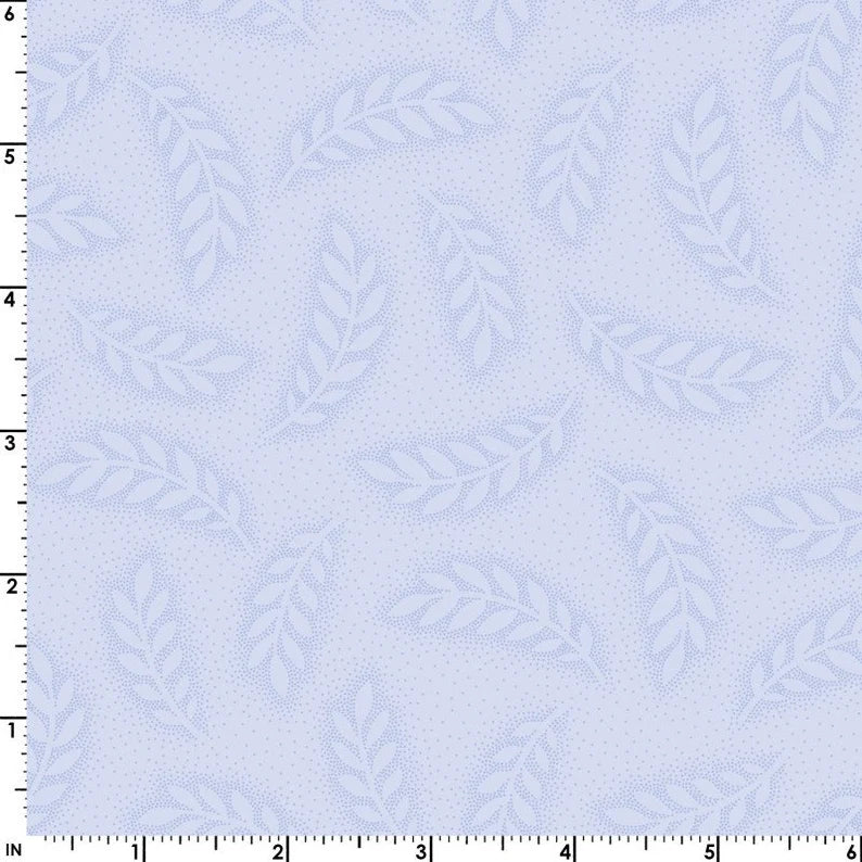 French Quarter - Dot Leaves on Light Blue from Maywood Studio