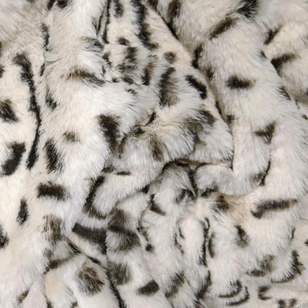 Minky -Lux Snuggle Snow Pearl Leopard From EZ Fabric