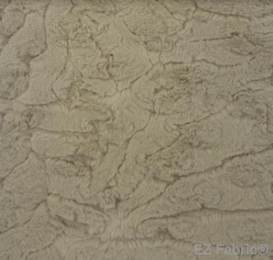 Minky- DISCONTINUED- Luxe Cuddle Lorenzo in Beige Fabric from EZ Fabric