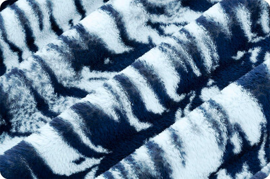 Minky -Discontinued- Luxe Cuddle Seal Tiger in Navy Blue From Shannon Fabrics