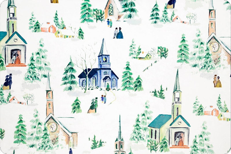 Minky - DISCONTINUED-Chapels in the Snow Digital Plush Smooth Cuddle® from Shannon Fabrics