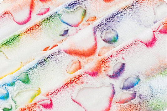 Minky - Luxe Cuddle® Embossed Prism Paws VIBRANT From Shannon Fabrics