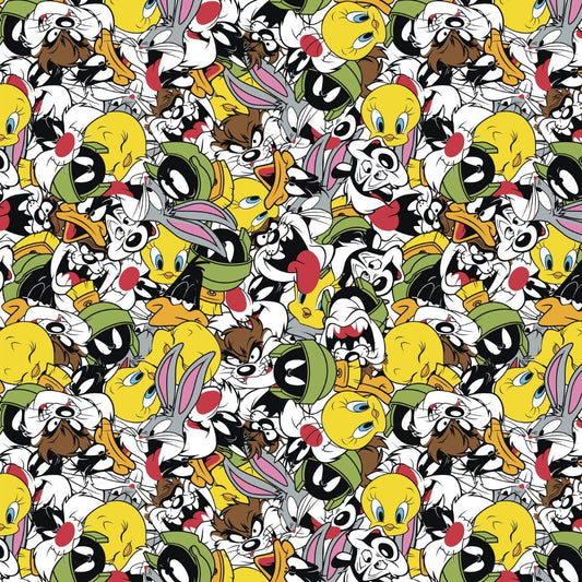 Minky -DISCONTINUED-Digital Cuddle-   Looney Tunes Party in Multi from EZ Fabrics