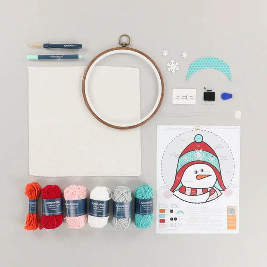 Kimberbell Shivering Snowman Punch Needle Complete Kit - Punch Needle Plus