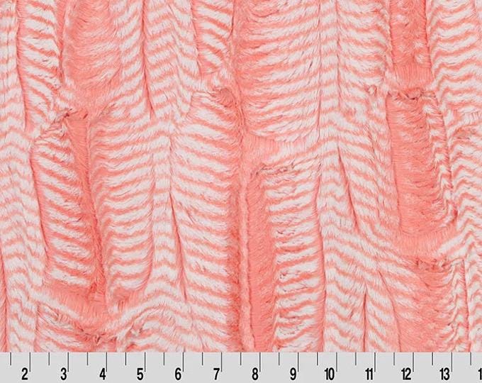 Minky -DISCONTINUED- Luxe Cuddle Mamba CORAL & SNOW From Shannon Fabrics