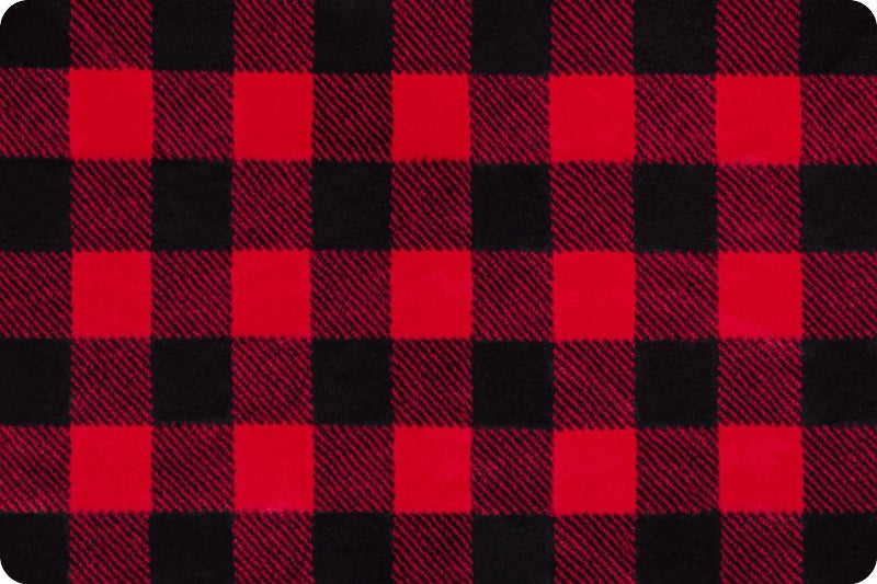Minky -Luxe Cuddle Buffalo Check SCARLET/BLACK From Shannon Fabrics