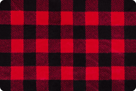 Minky -Luxe Cuddle Buffalo Check SCARLET/BLACK From Shannon Fabrics