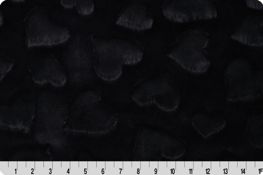 Minky - Luxe Cuddle Hearts BLACK From Shannon Fabrics