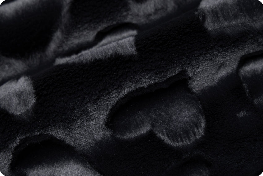 Minky - Luxe Cuddle Hearts BLACK From Shannon Fabrics