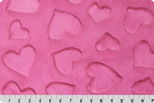 Minky - Luxe Cuddle Hearts FUCHSIA From Shannon Fabrics