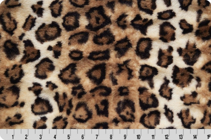 Minky -Luxe Cuddle Bobcat Milan CAMEL/BLACK From Shannon Fabrics-SOLD UNSTRETCHED