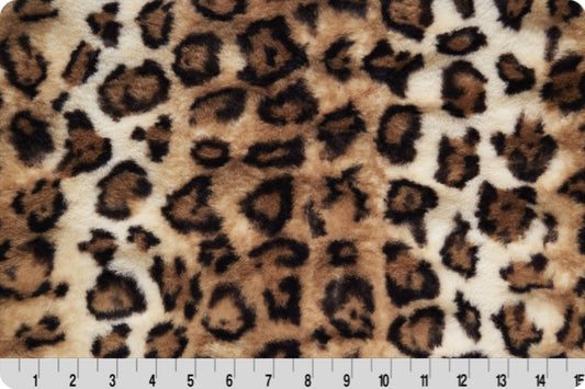 Minky -Luxe Cuddle Bobcat Milan CAMEL/BLACK From Shannon Fabrics-SOLD UNSTRETCHED