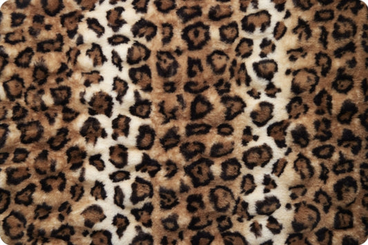 Minky -Luxe Cuddle Bobcat Milan CAMEL/BLACK From Shannon Fabrics-SOLD UNSTRETCHED