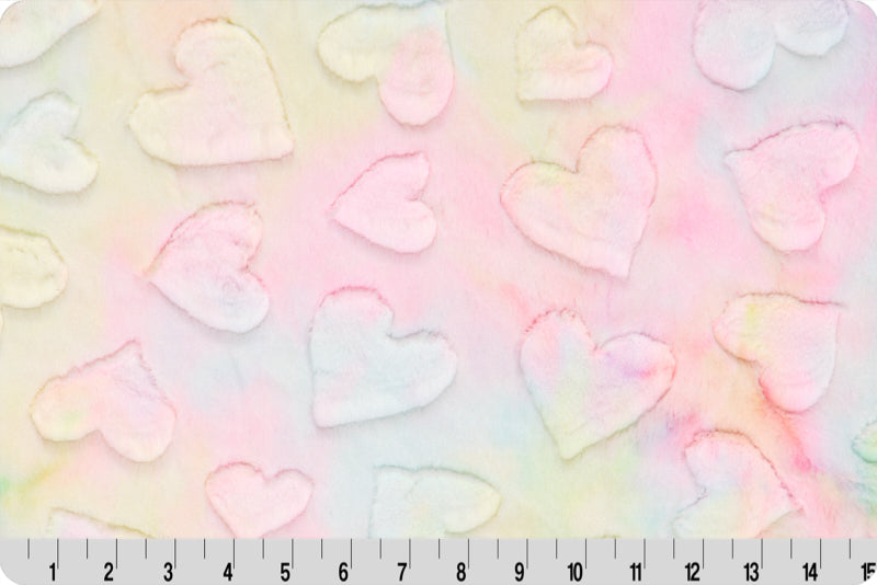 Minky - Luxe Cuddle Sorbet Hearts PASTEL From Shannon Fabrics