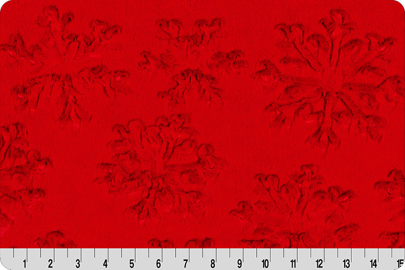 Minky - Luxe Cuddle Snowflakes SCARLET From Shannon Fabrics