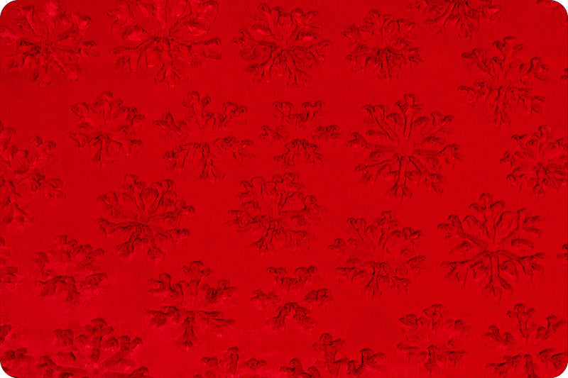 Minky - Luxe Cuddle Snowflakes SCARLET From Shannon Fabrics