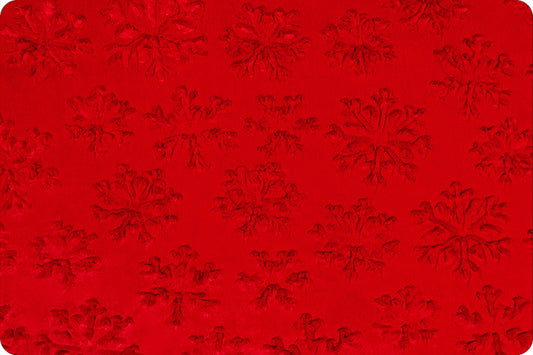Minky - Luxe Cuddle Snowflakes SCARLET From Shannon Fabrics