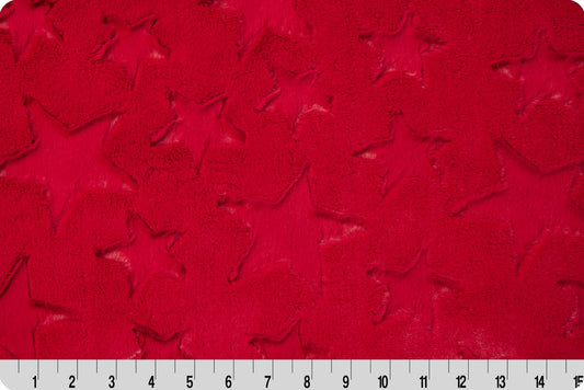 Minky - Luxe Cuddle Stars CARDINAL From Shannon Fabrics