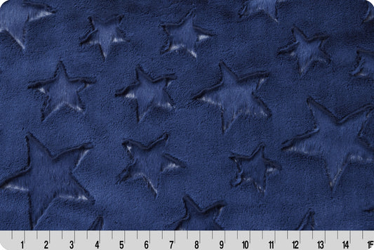 Minky - Luxe Cuddle Stars NAVY From Shannon Fabrics