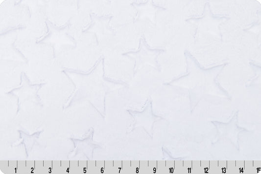 Minky -DISCONTINUED- Luxe Cuddle Stars SNOW From Shannon Fabrics