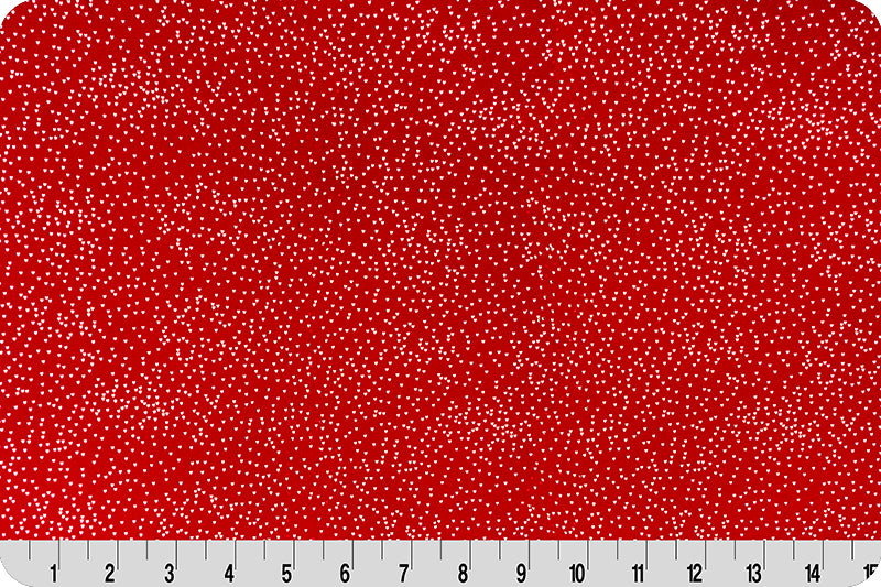 Minky - Sparkle Cuddle Glitter Scarlet/Silver from Shannon Fabrics
