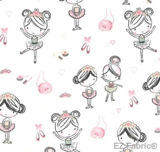 Minky -Little Ballerinas in Pink from EZ Fabrics