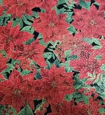 Minky- Sparkle Gold Poinsettia from Timeless Treasures