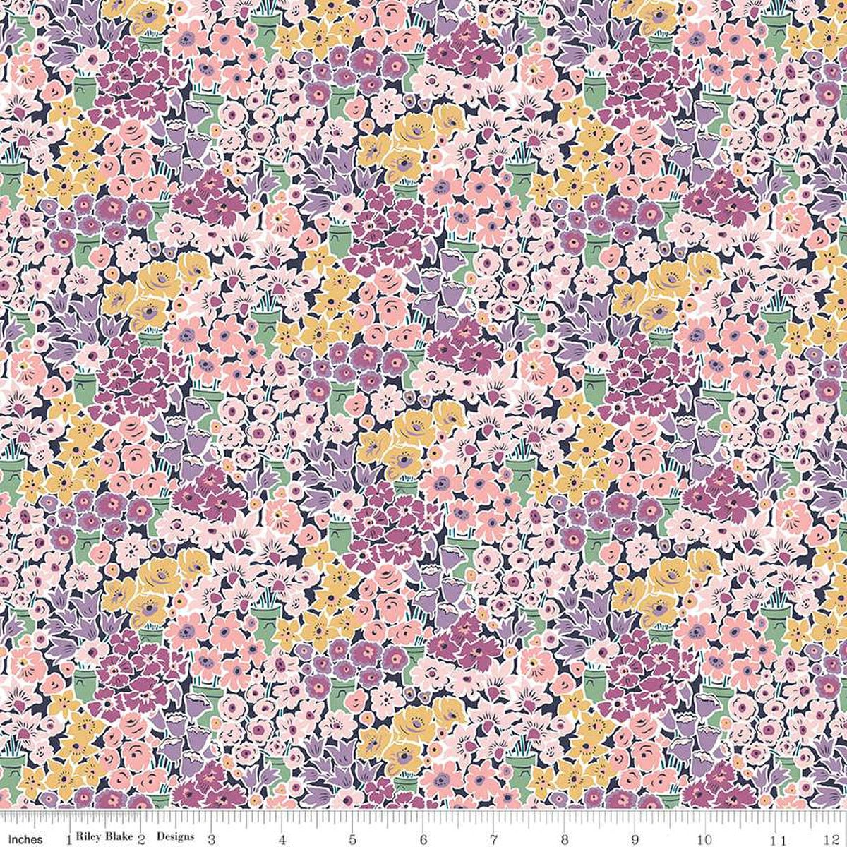 Rossellie Blooms in Purple from the Tudor Celebration Collection - Riley Blake Designs