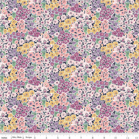 Rossellie Blooms in Purple from the Tudor Celebration Collection - Riley Blake Designs