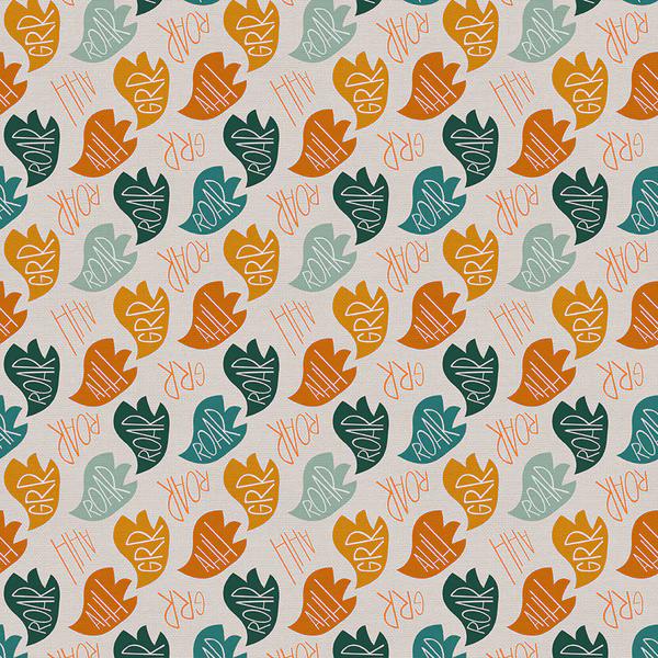 Jurassic Joyrides Roar Word Bubbles - Blue from the Jurassic Joyful Collection by Paintbrush Studios - 100% Cotton