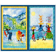 Joyful Days Scenes Panel from QT Fabric's Joyful Days Collection- 100% Quilting Cotton-Approx 1 Yard (36"x44")