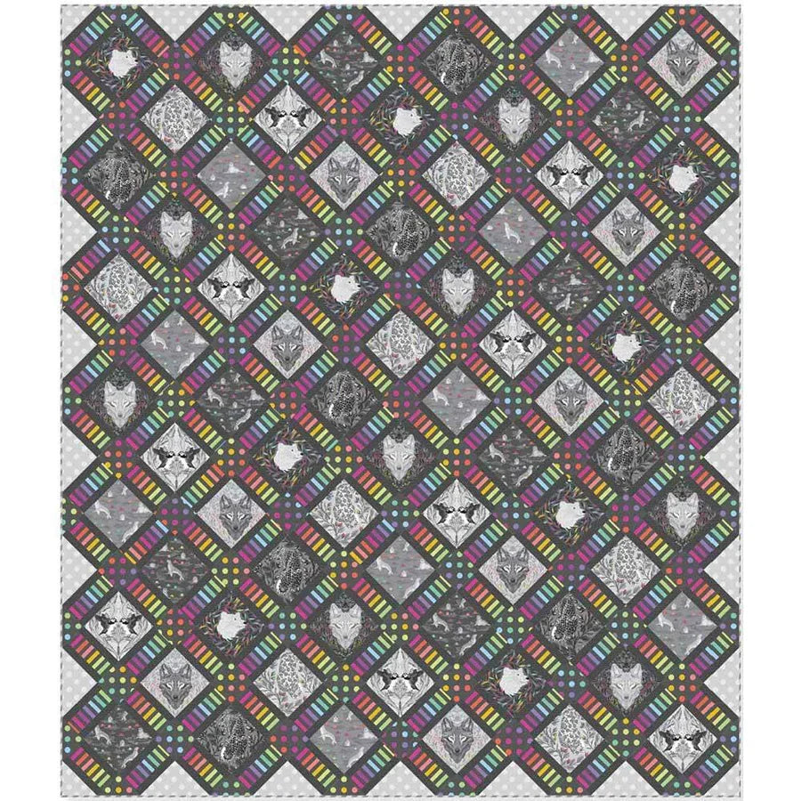 Pre-Order -Crossroads Quilt Kit for Grayworks from Tula Pink - Pattern Designed by Stacey Day - Cost is $200 with Deposit - 89"x104"