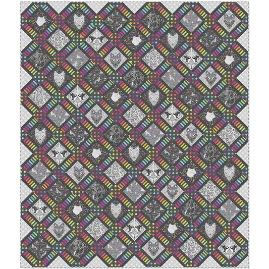 Pre-Order -Crossroads Quilt Kit for Grayworks from Tula Pink - Pattern Designed by Stacey Day - Cost is $200 with Deposit - 89"x104"