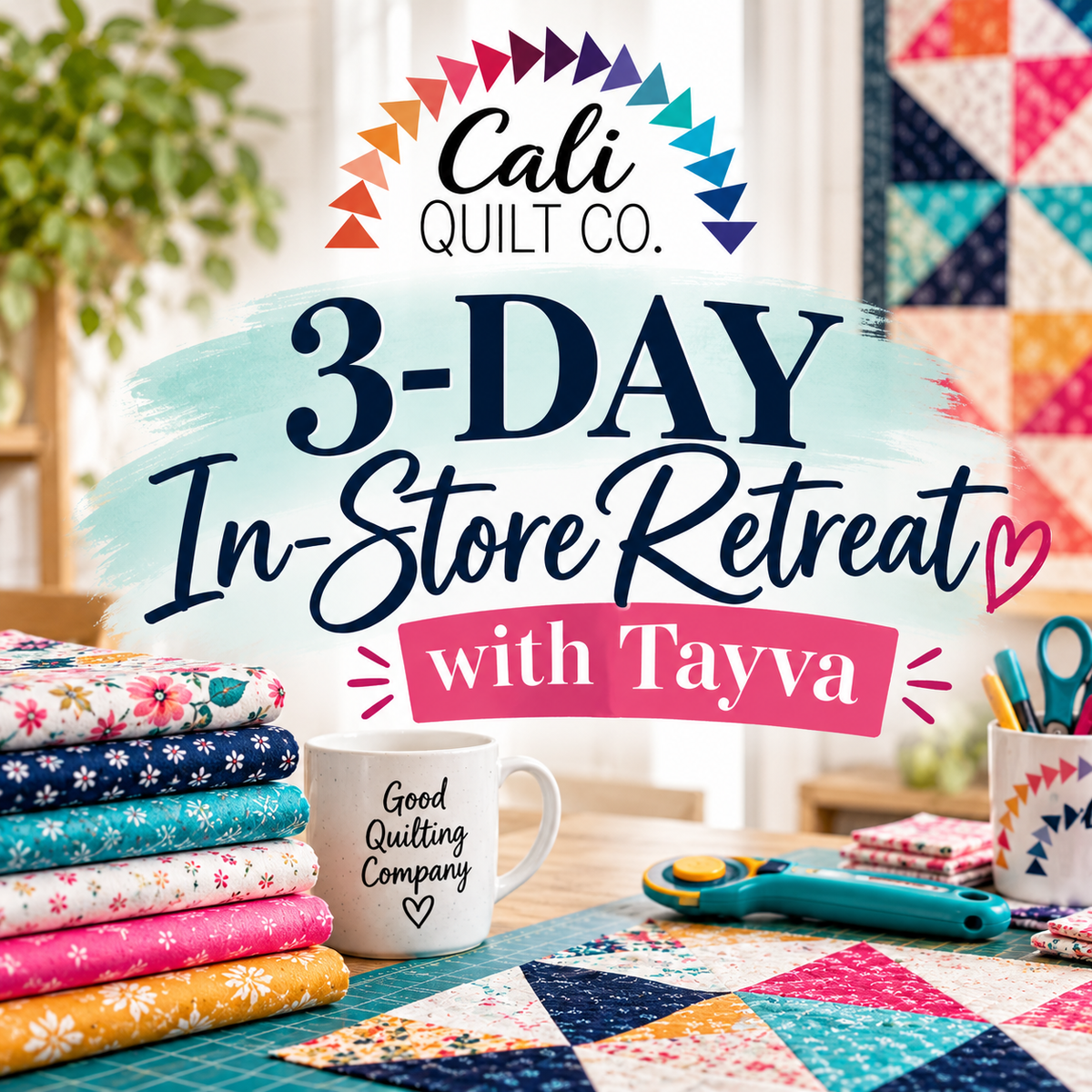 3 Day In-Store Retreat with Tayva includes Small Projects and Lunch Each Day