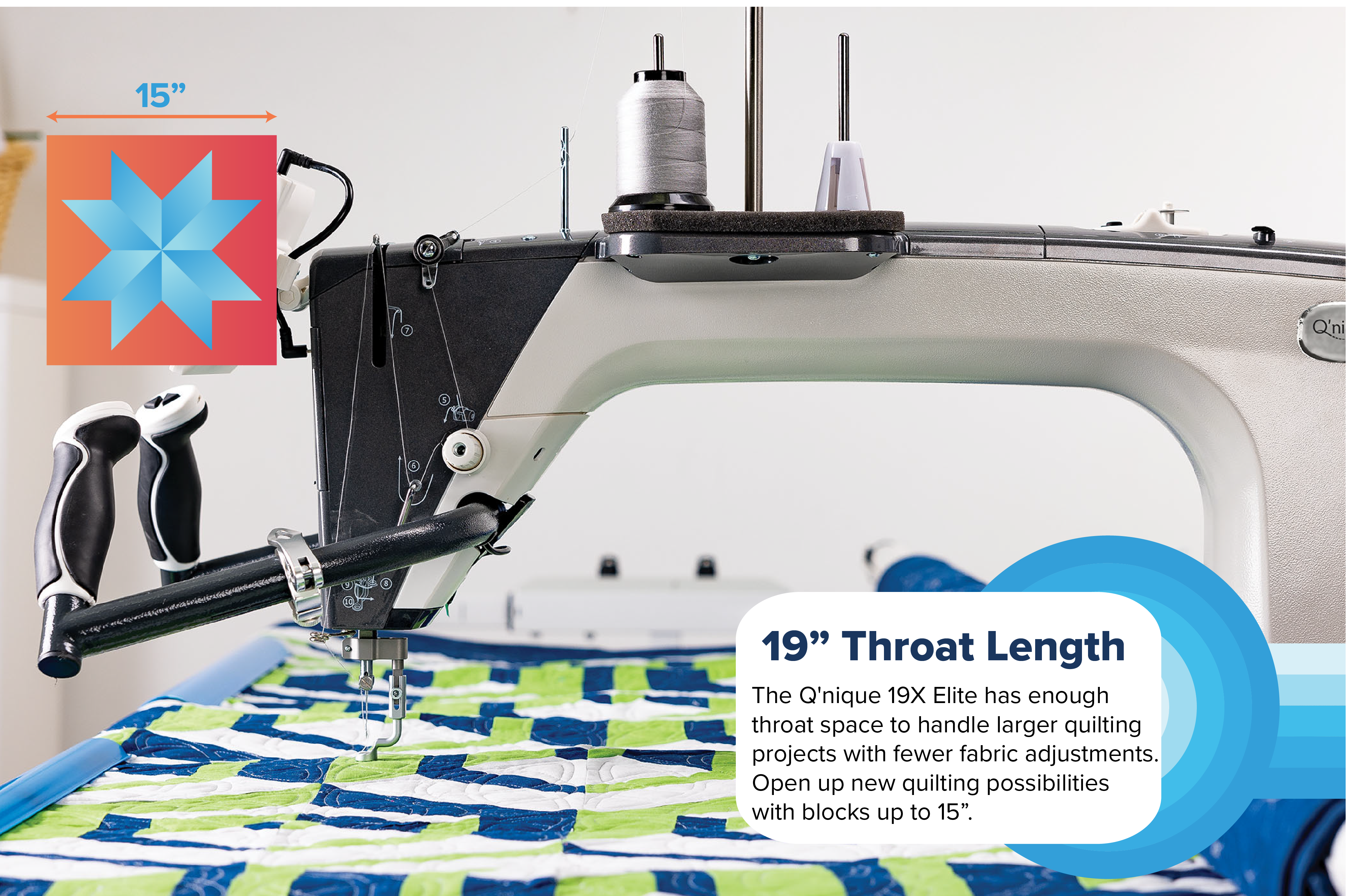 Q'nique 21X Elite Longarm Quilting Machine wtih Frame from Grace Company
