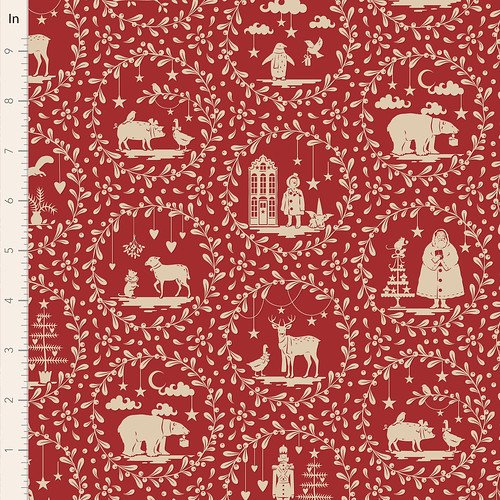 Merry Little Christmas Paperscenes Burgundy from Tilda Fabrics