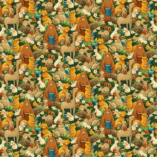 Animal Allover from the Forest Fables Collection - Paintbrush Fabrics