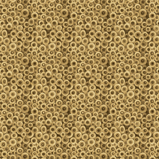 Log Circles in Brown from the Forest Fables Collection - Paintbrush Fabrics