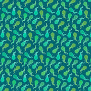 Tadpoles in Teal from the Backyard Bugs Collection - Paintbrush Fabrics