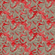 Dragons in Red from the Kimonos & Koi Collection - Paintbrush Fabrics