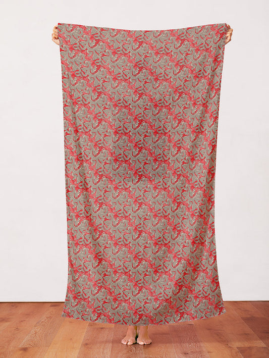 Dragons in Red from the Kimonos & Koi Collection - Paintbrush Fabrics