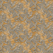 Dragons in Gold from the Kimonos & Koi Collection - Paintbrush Fabrics