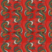 Bold Dragon in Red from the Kimonos & Koi Collection - Paintbrush Fabrics