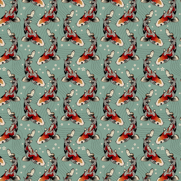 Koi Pond from the Kimonos & Koi Collection - Paintbrush Fabrics