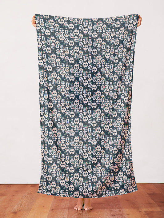 Decorative Pots in Navy from the Year of the Snake Collection - Paintbrush Fabrics
