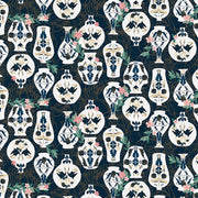 Decorative Pots in Navy from the Year of the Snake Collection - Paintbrush Fabrics