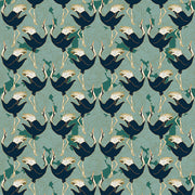 Cranes in Green from the Year of the Snake Collection - Paintbrush Fabrics